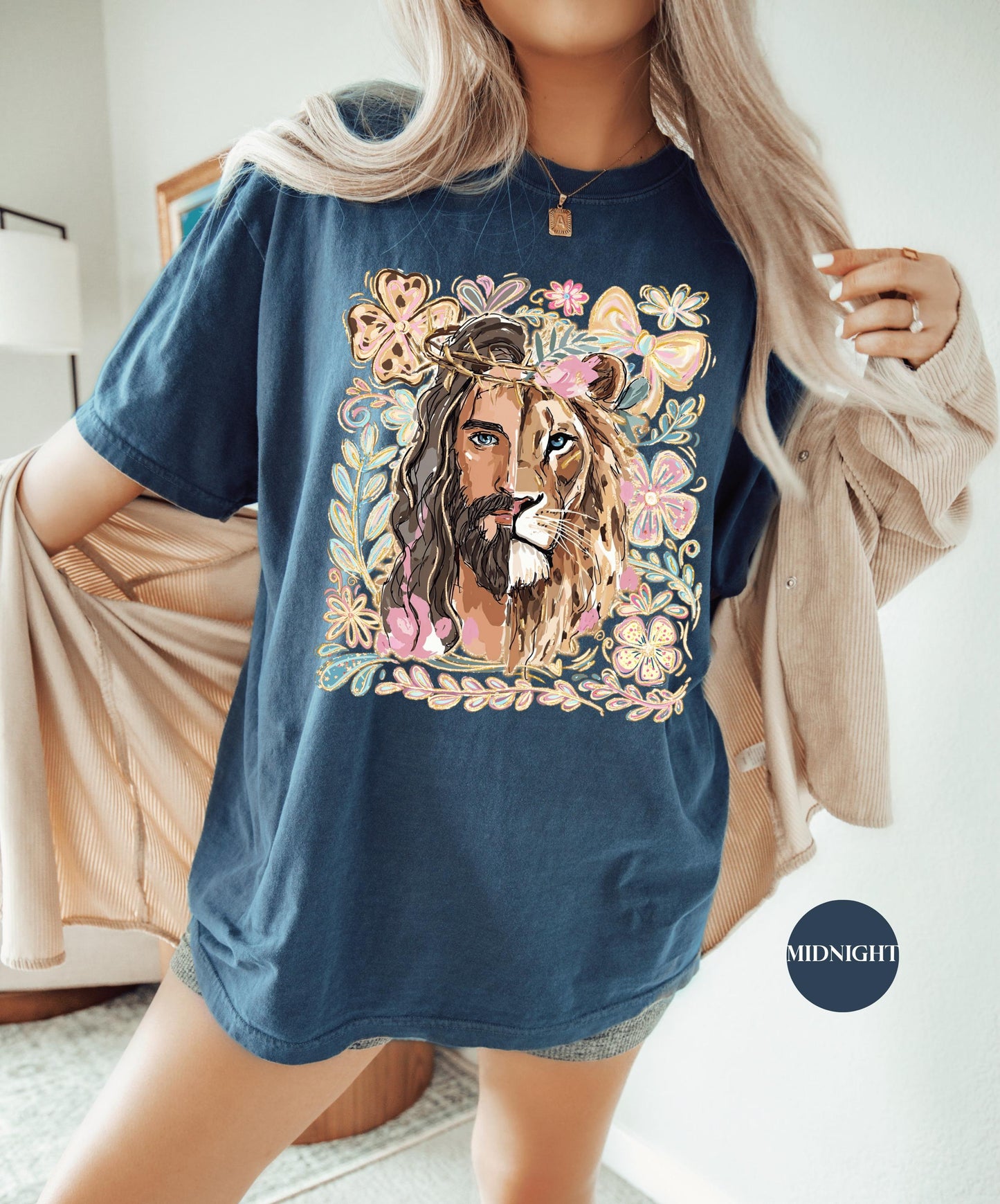 Lion Of Judah Jesus Comfort Colors® Shirt | Christianity Faith Tshirt Shirt | Christian Graphic Religious Shirt | Vintage Church Shirt Tee