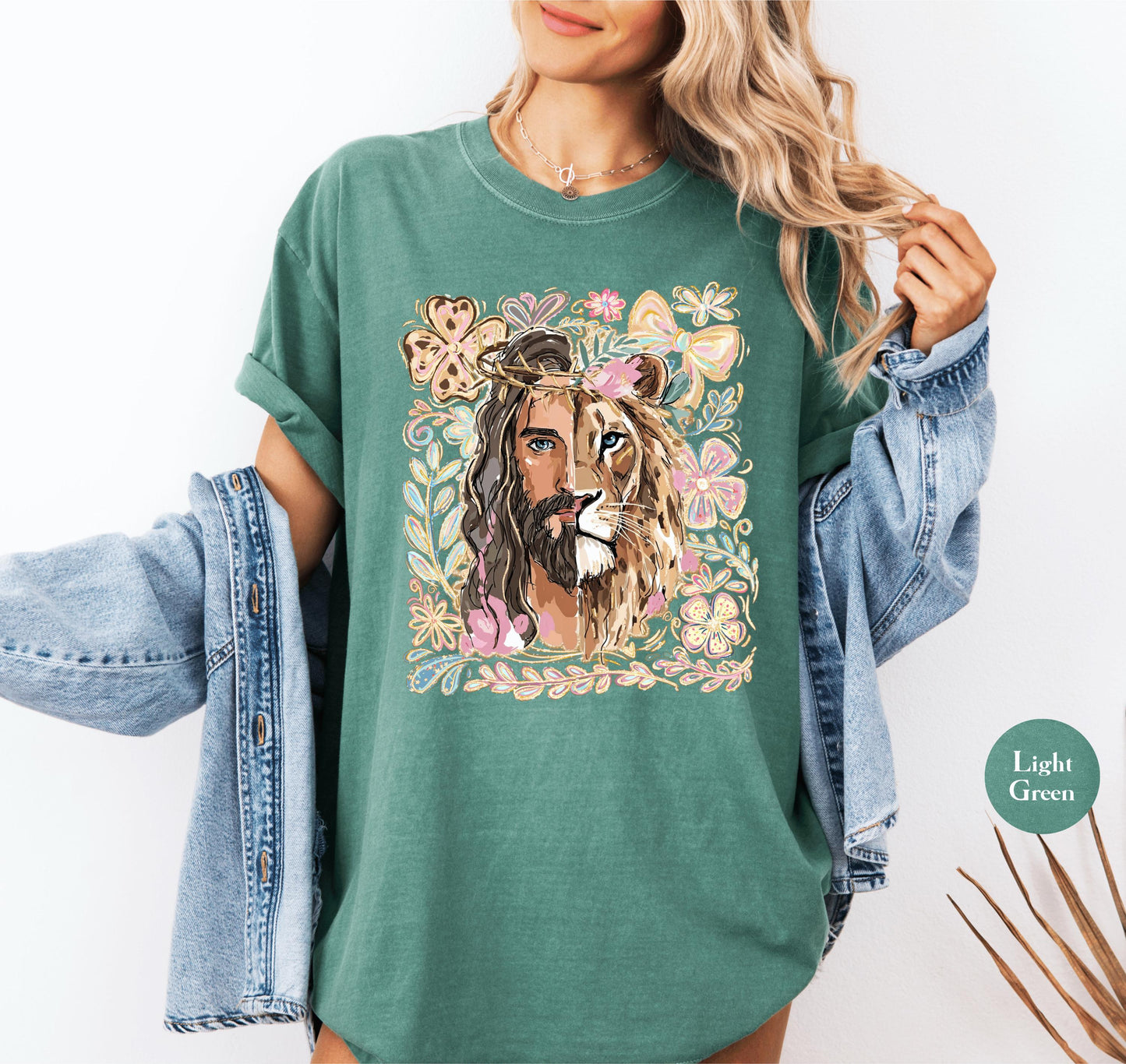 Lion Of Judah Jesus Comfort Colors® Shirt | Christianity Faith Tshirt Shirt | Christian Graphic Religious Shirt | Vintage Church Shirt Tee