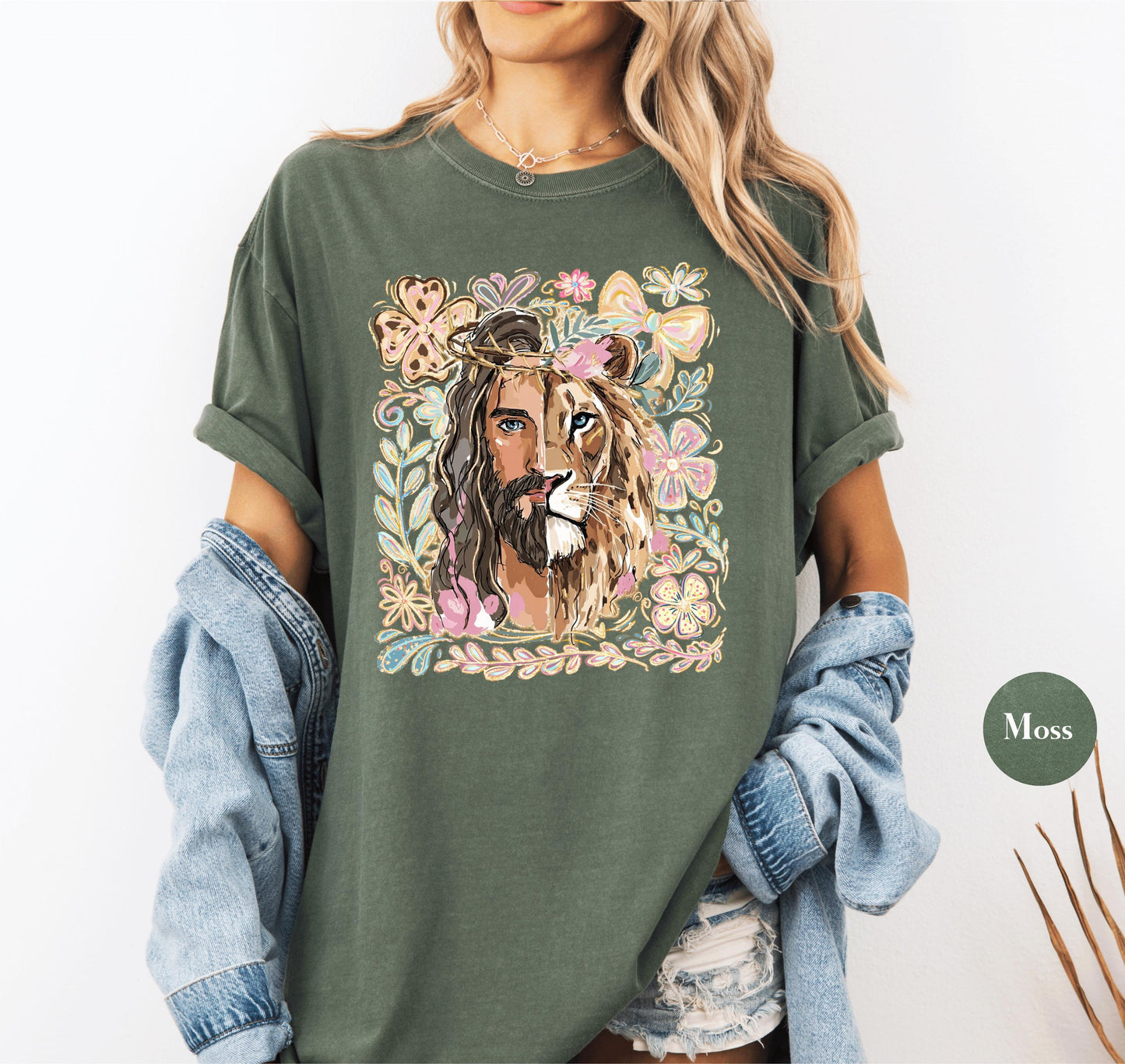 Lion Of Judah Jesus Comfort Colors® Shirt | Christianity Faith Tshirt Shirt | Christian Graphic Religious Shirt | Vintage Church Shirt Tee