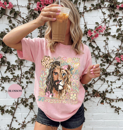Lion Of Judah Jesus Comfort Colors® Shirt | Christianity Faith Tshirt Shirt | Christian Graphic Religious Shirt | Vintage Church Shirt Tee