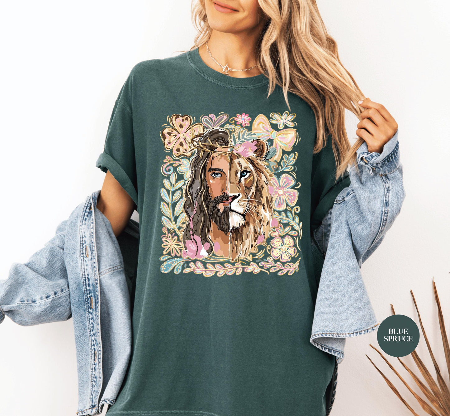Lion Of Judah Jesus Comfort Colors® Shirt | Christianity Faith Tshirt Shirt | Christian Graphic Religious Shirt | Vintage Church Shirt Tee