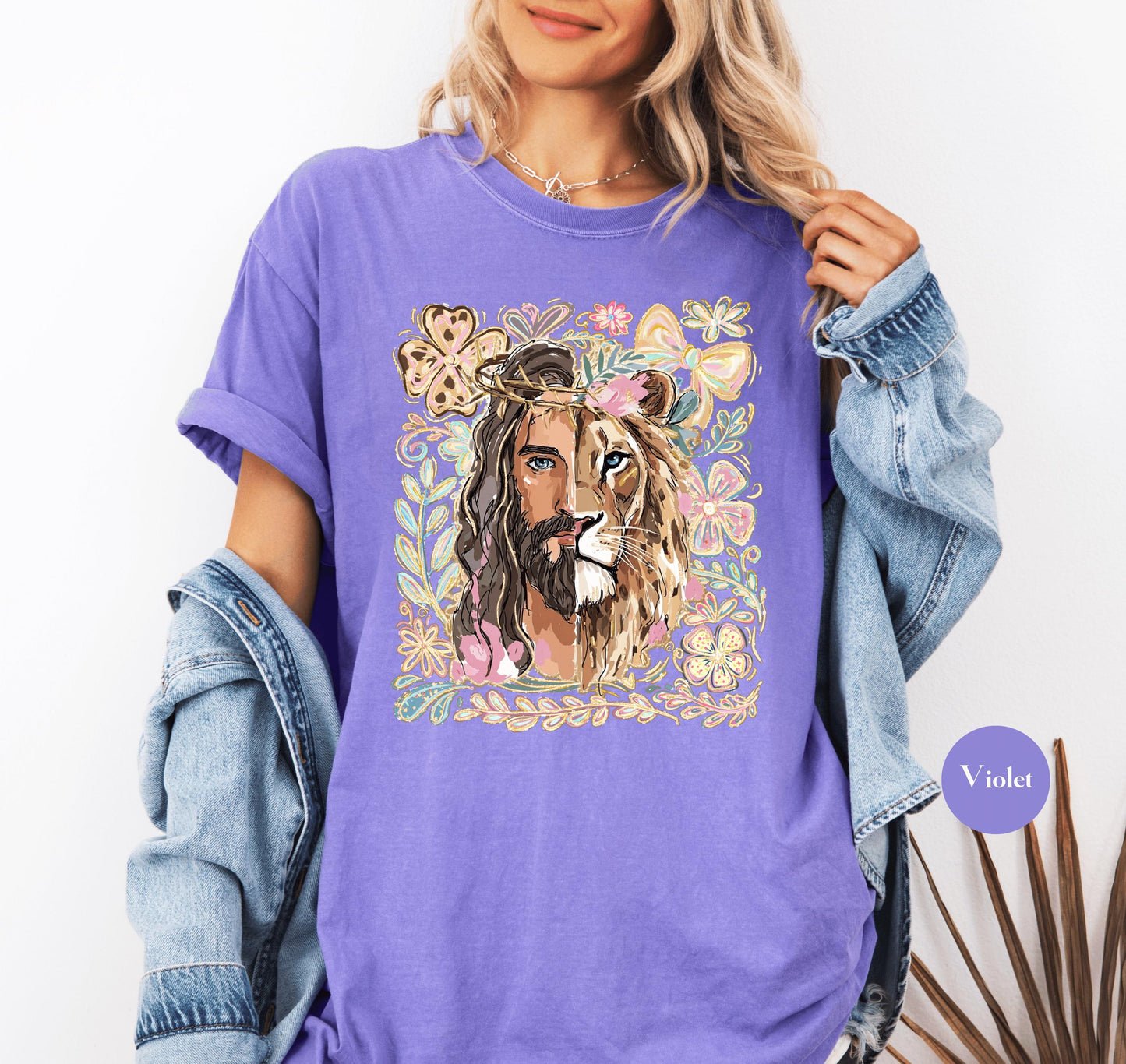 Lion Of Judah Jesus Comfort Colors® Shirt | Christianity Faith Tshirt Shirt | Christian Graphic Religious Shirt | Vintage Church Shirt Tee