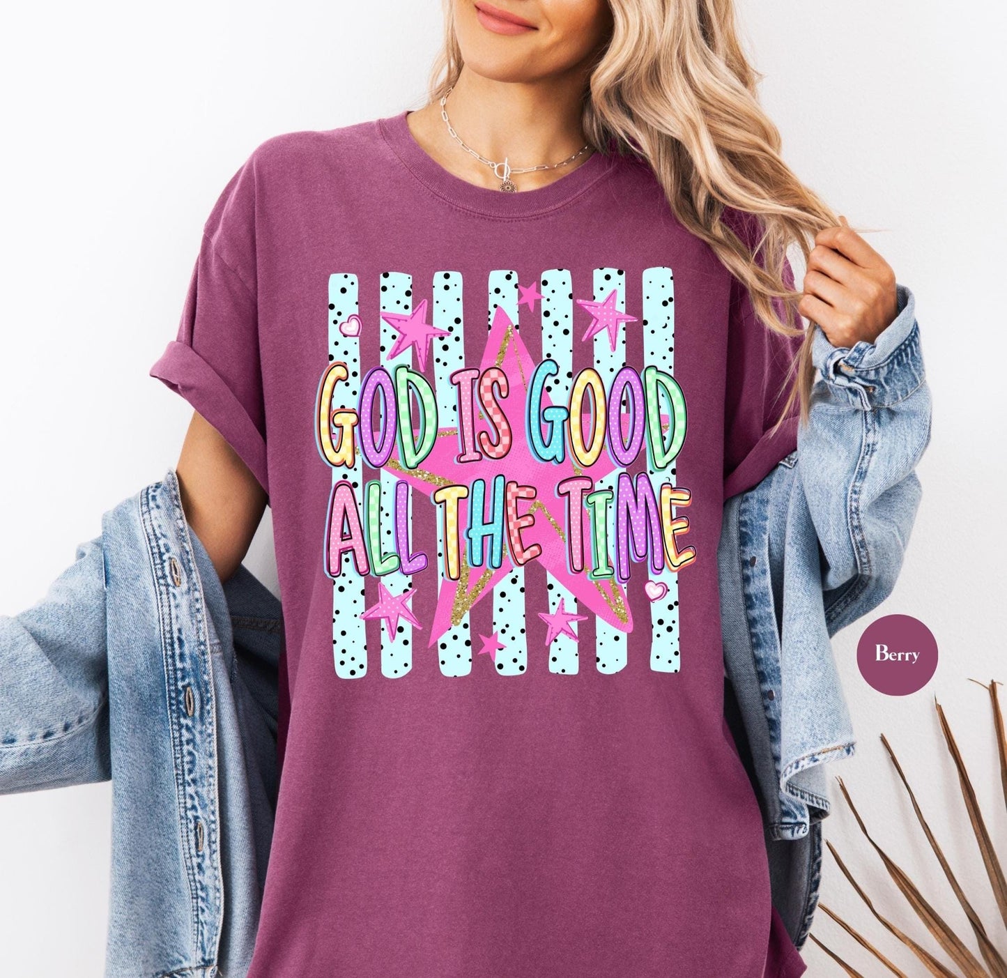 God Is Good Comfort Colors® Shirt | All The Time Christianity Faith Tshirt Shirt | Church Group Religious Shirt | Faith Inspired Shirt