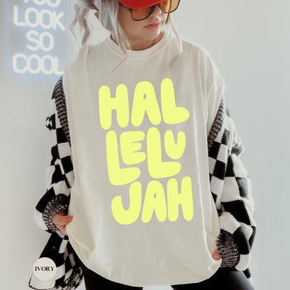 Hallelujah Comfort Colors® Shirt | Jesus Christian Faith TShirt | Christianity Godly Tee | Church Meeting Camp Shirt Tee | Catholic Shirt