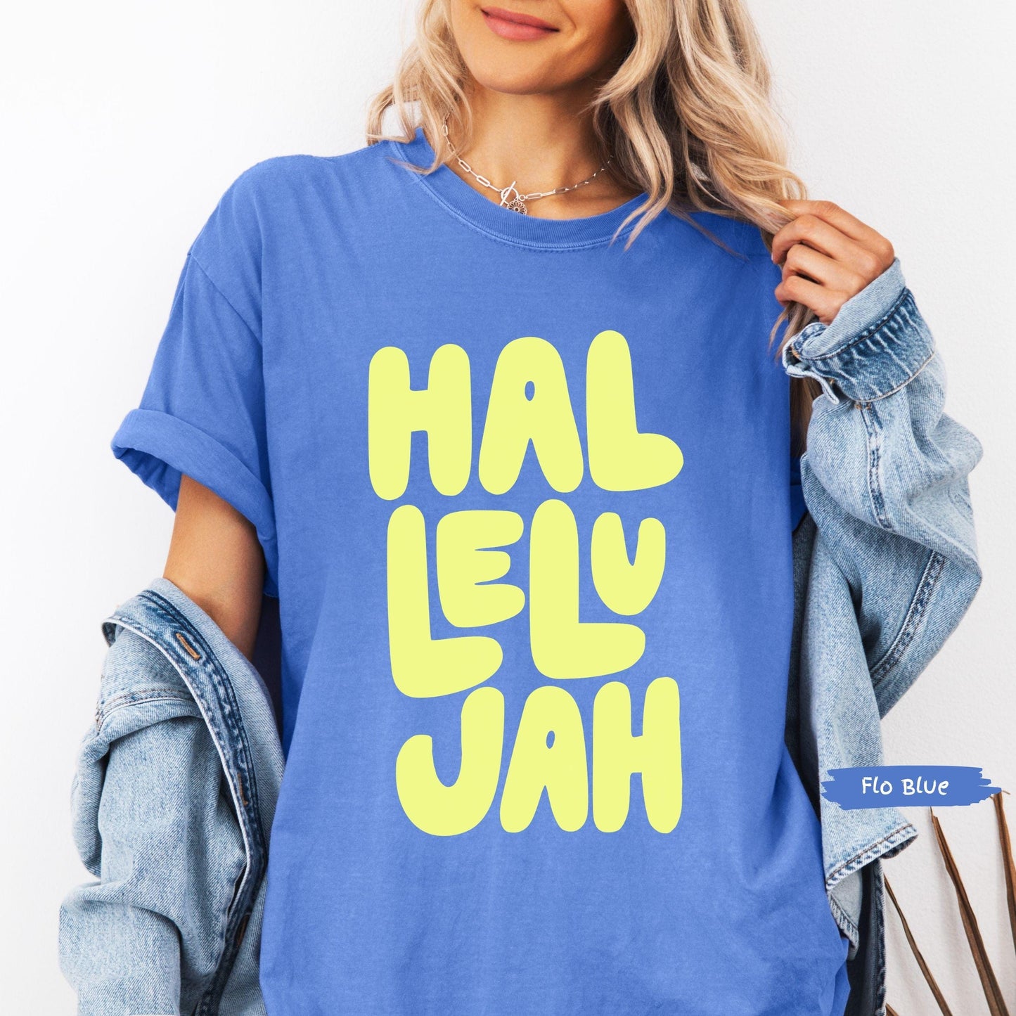 Hallelujah Comfort Colors® Shirt | Jesus Christian Faith TShirt | Christianity Godly Tee | Church Meeting Camp Shirt Tee | Catholic Shirt