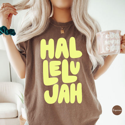 Hallelujah Comfort Colors® Shirt | Jesus Christian Faith TShirt | Christianity Godly Tee | Church Meeting Camp Shirt Tee | Catholic Shirt
