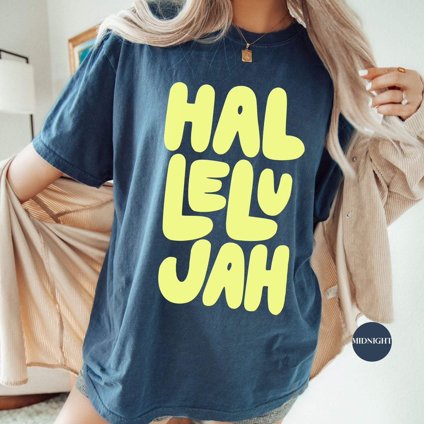 Hallelujah Comfort Colors® Shirt | Jesus Christian Faith TShirt | Christianity Godly Tee | Church Meeting Camp Shirt Tee | Catholic Shirt