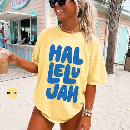 Hallelujah Comfort Colors® Shirt | Jesus Christian Faith TShirt | Christianity Godly Tee | Church Meeting Camp Shirt Tee | Catholic Shirt