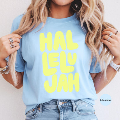 Hallelujah Comfort Colors® Shirt | Jesus Christian Faith TShirt | Christianity Godly Tee | Church Meeting Camp Shirt Tee | Catholic Shirt