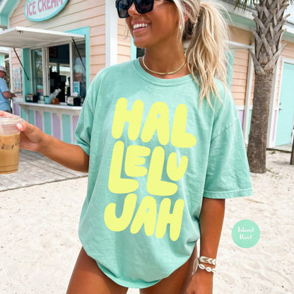 Hallelujah Comfort Colors® Shirt | Jesus Christian Faith TShirt | Christianity Godly Tee | Church Meeting Camp Shirt Tee | Catholic Shirt