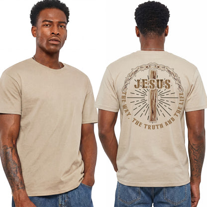 Jesus The Way The Truth And The Life Shirt Christian Cross Graphic Tee Faith Gift For Men