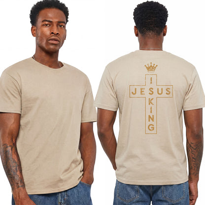 Jesus Is King Shirt Christian Cross Graphic Tee Faith Gift For Men
