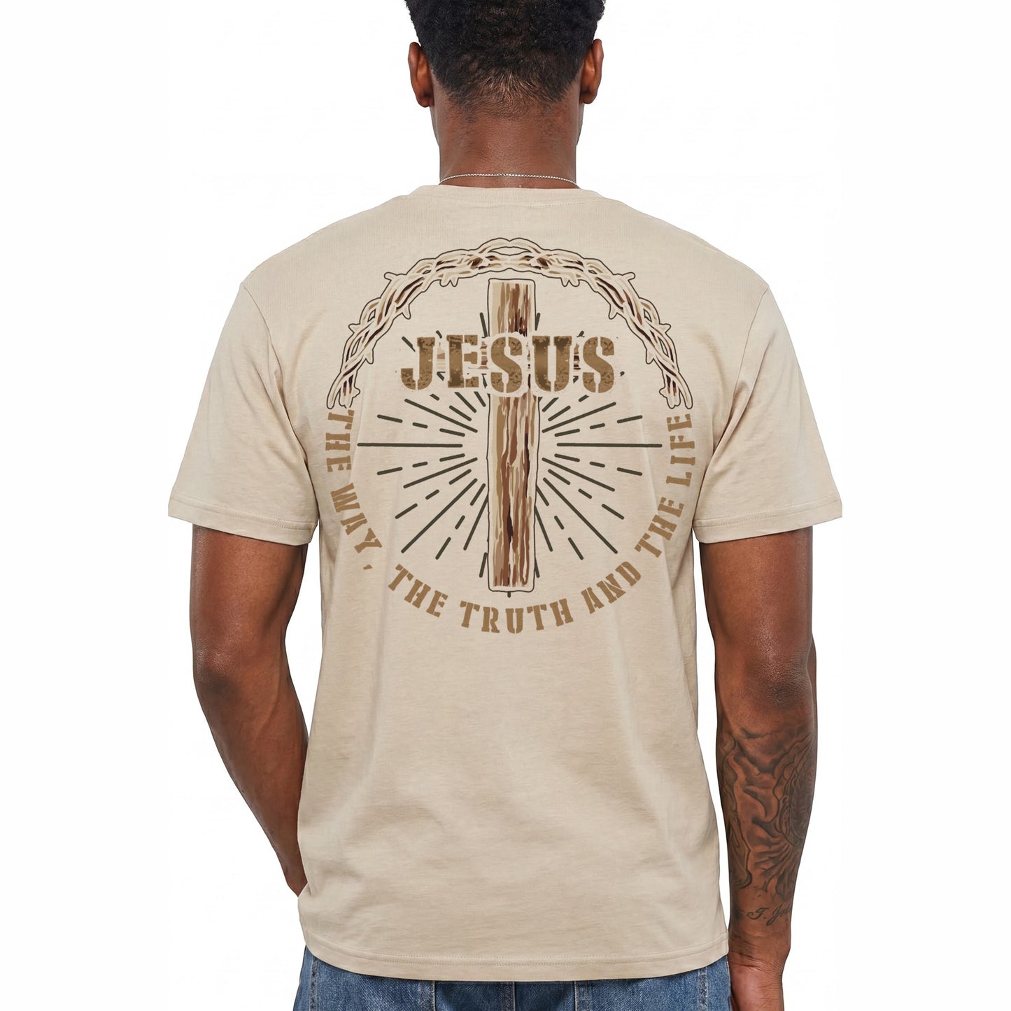 Jesus The Way The Truth And The Life Shirt Christian Cross Graphic Tee Faith Gift For Men