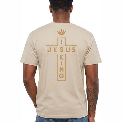 Jesus Is King Shirt Christian Cross Graphic Tee Faith Gift For Men