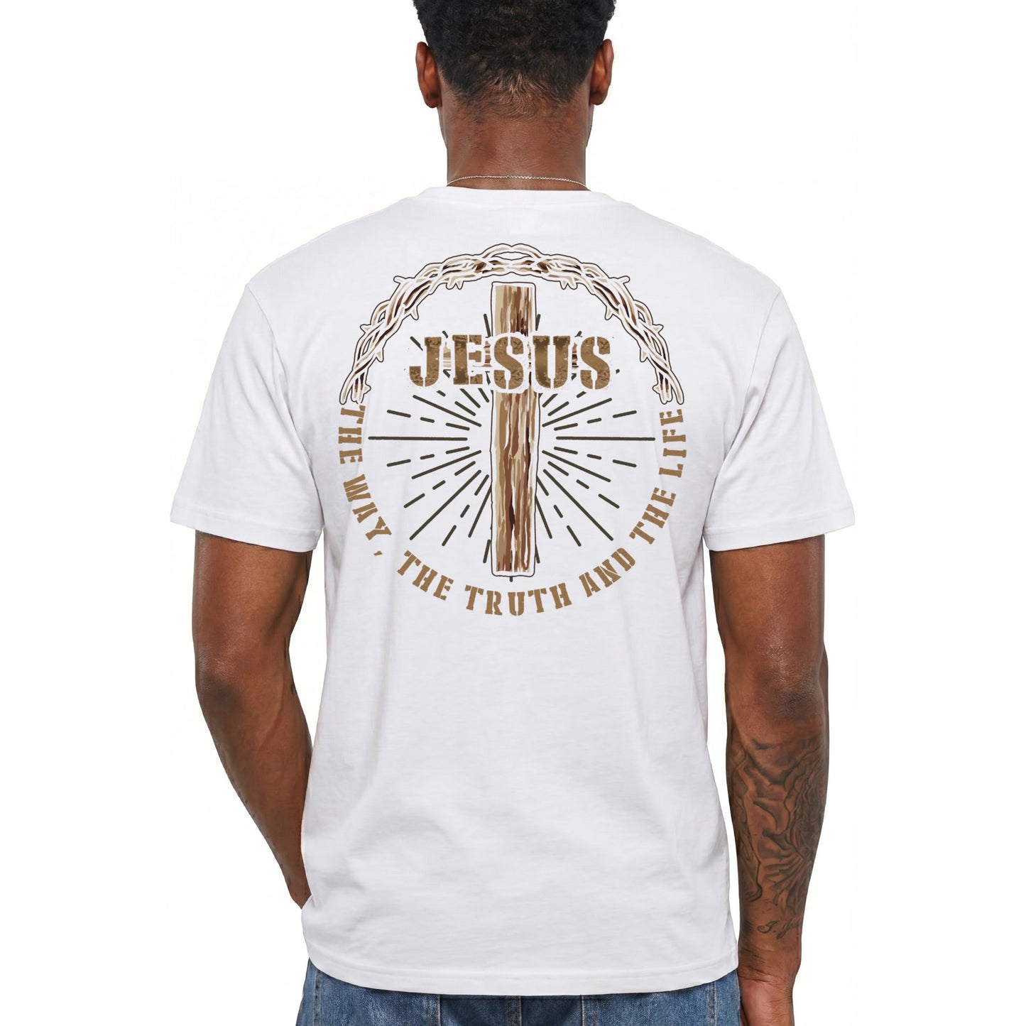 Jesus The Way The Truth And The Life Shirt Christian Cross Graphic Tee Faith Gift For Men