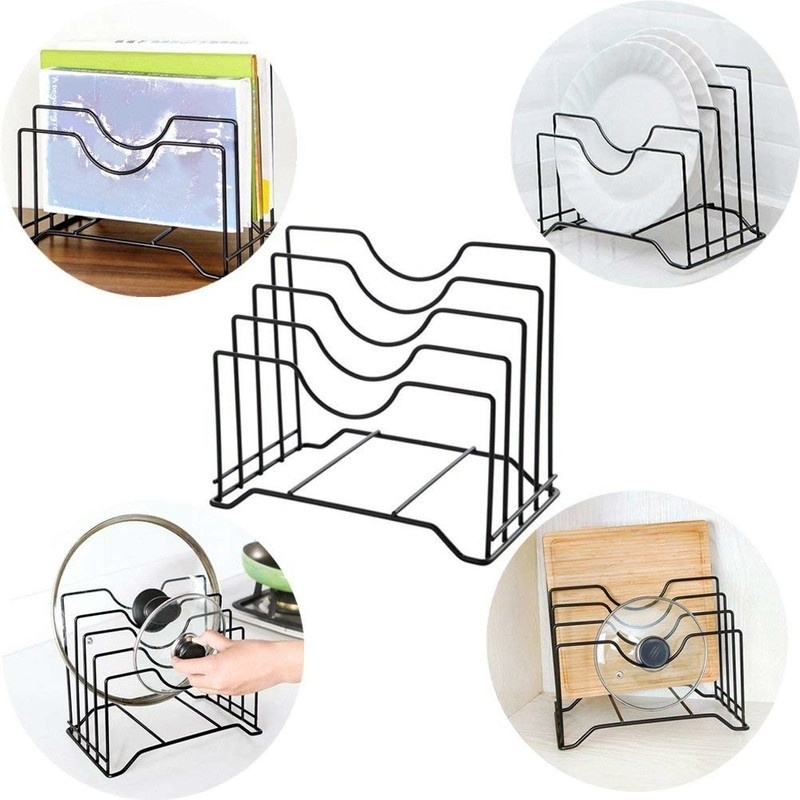 1PC Pot Lid Rack Storage Pan Lid Cover Cabinet Pantry Holder - Image 2