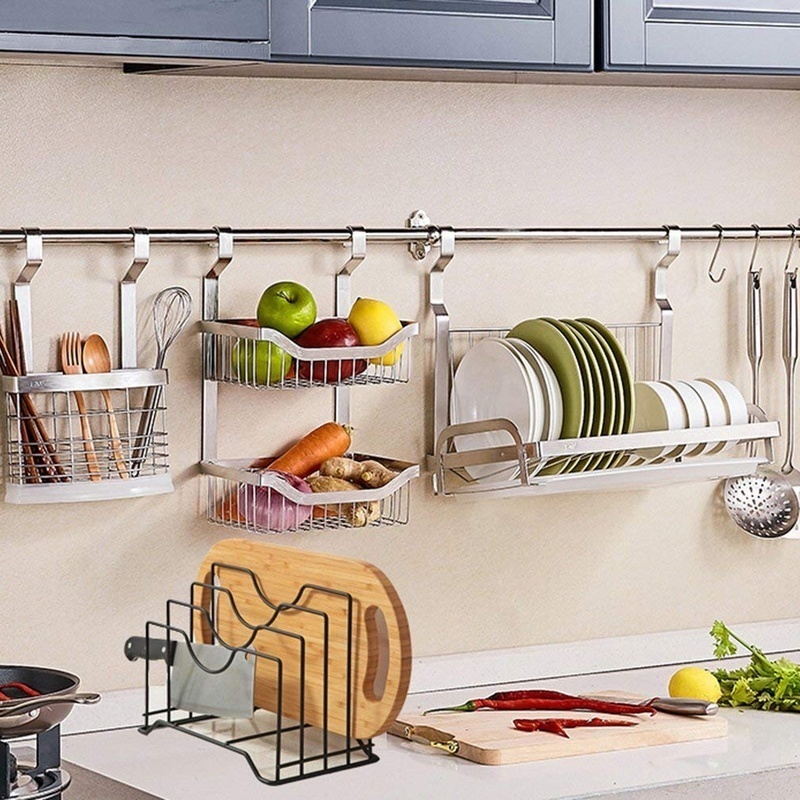1PC Pot Lid Rack Storage Pan Lid Cover Cabinet Pantry Holder - Image 5
