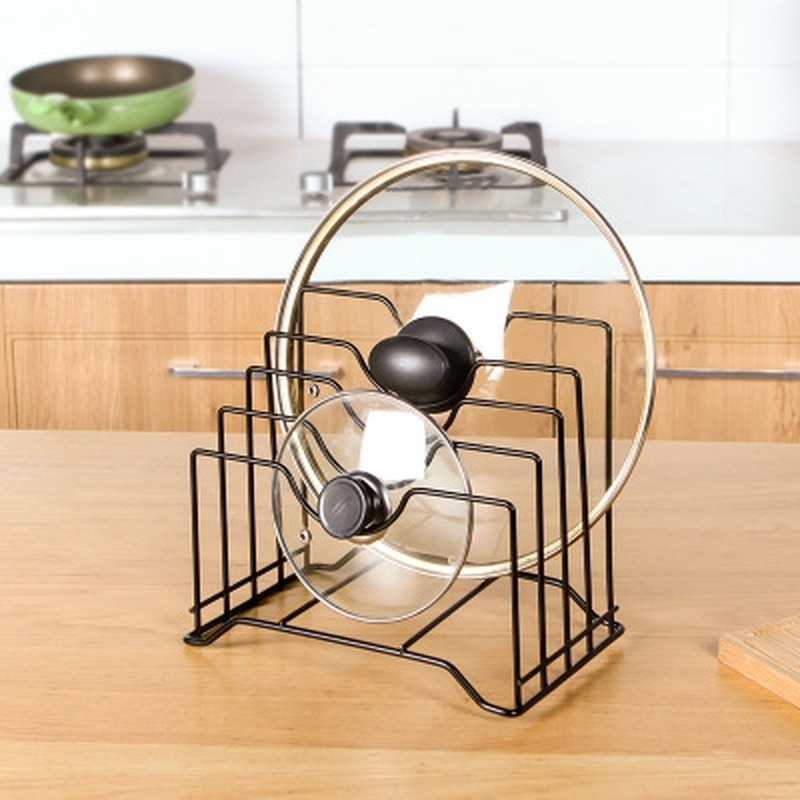 1PC Pot Lid Rack Storage Pan Lid Cover Cabinet Pantry Holder