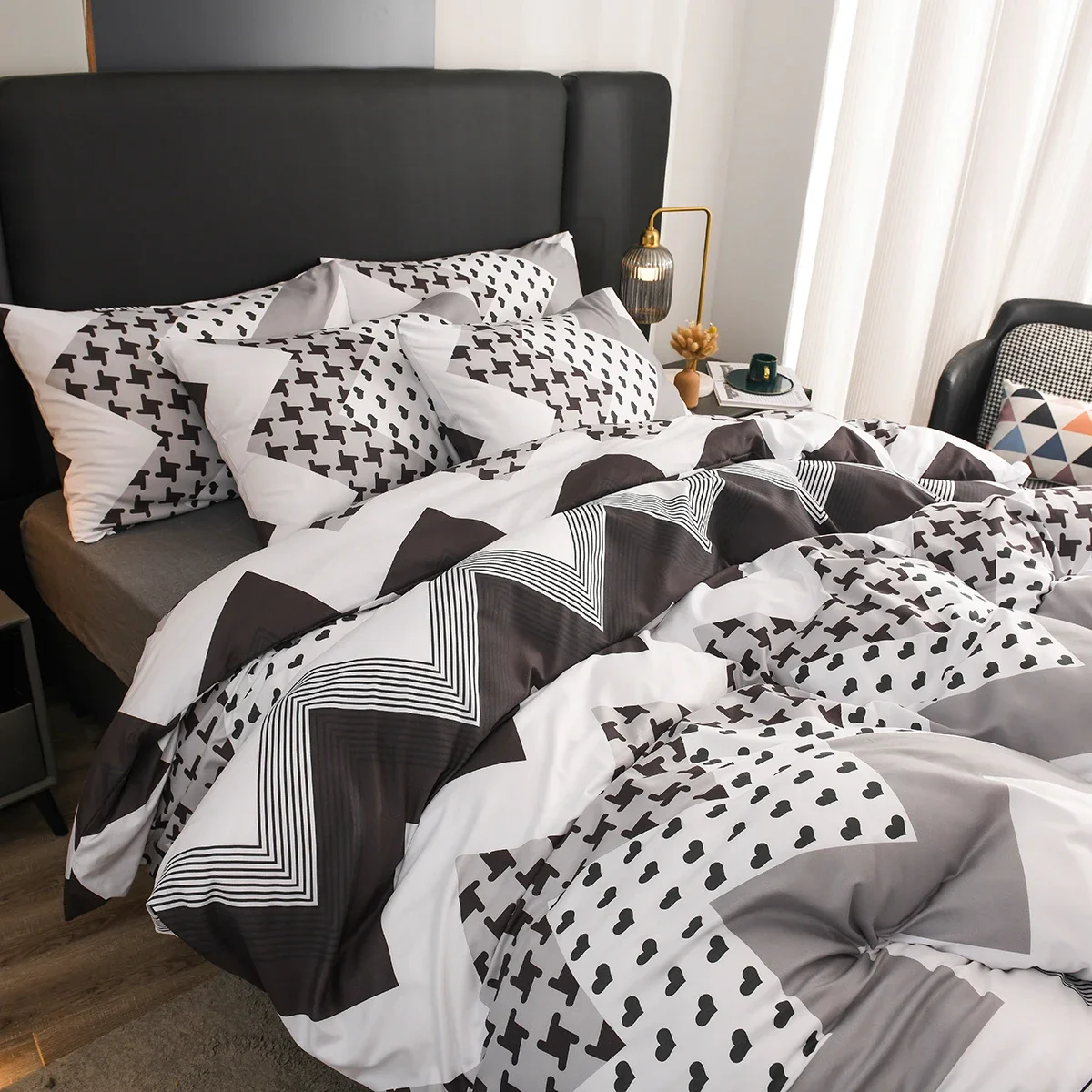 Arranged Microfiber Bedding Linen Sheets Sets For Queen Size - Image 3