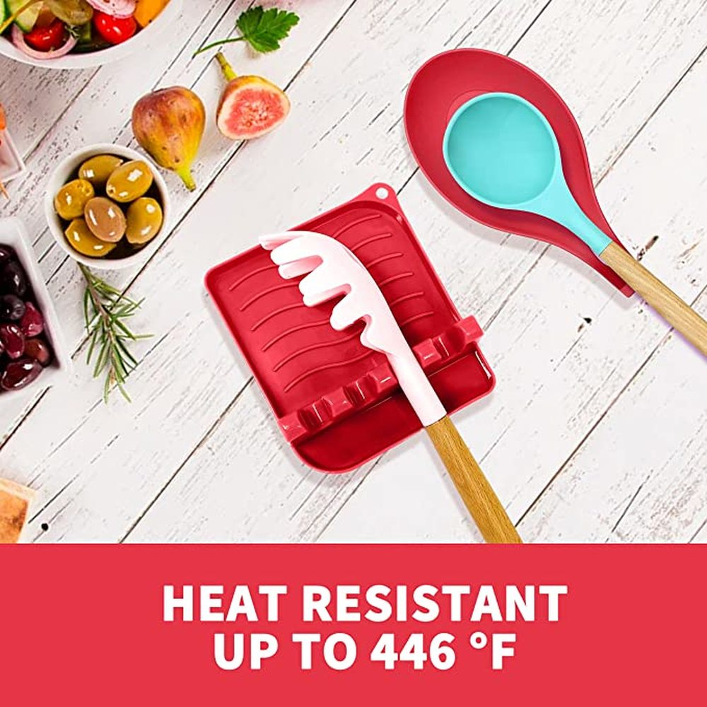 2-Pack Multifunctional Cutlery Spoon Holder with Drip Pad - Image 5