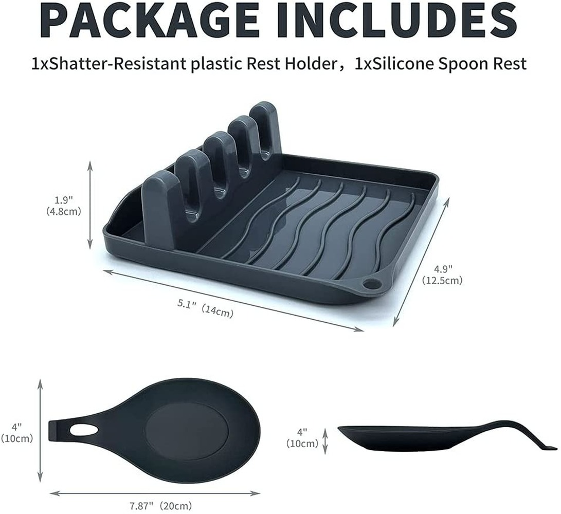2-Pack Multifunctional Cutlery Spoon Holder with Drip Pad - Image 3