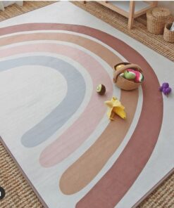 Alternative view of Nordic Style Rainbow Carpet CreepIng Pad Mat Rugs