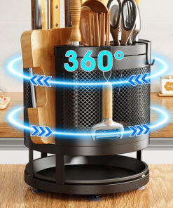 Alternative view of 360 °rotation Knife Holder Stand For Knives Kitchen Multifunctional Metal Stands