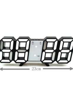 Alternative view of 3D LED Digital Luminous Wall Clock, USB Plug In, Black