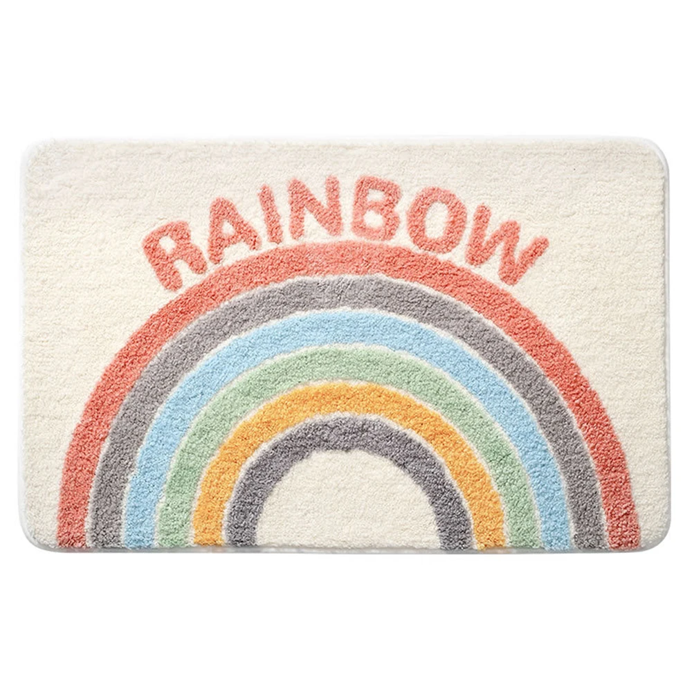 Soft Non-Slip Bathroom Carpet Rainbow Print Doorway - Image 2