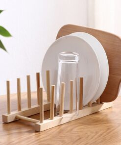 5 Grids Bamboo Dish Drying Rack Drainer Storage Racks