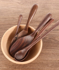 Alternative view of Black Walnut Wooden Creative Simple Kitchen Utensils Spoon with Long Handle