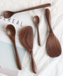 Black Walnut Wooden Creative Simple Kitchen Utensils Spoon with Long Handle