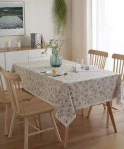 Alternative view of Bloom Table Cover with Lace Customizable Blending Flower Tablecloth