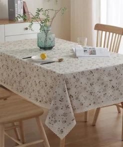 Bloom Table Cover with Lace Customizable Blending Flower Tablecloth