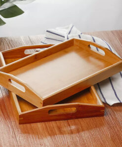 Breakfast Wooden Tray Rectangular Bamboo Household Tea Dinner Tray
