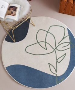 Bubble Kiss Nordic Round Carpets Rugs 100cm, Blue