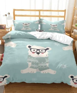 Cartoon Little Bear HD Print Bedding Set