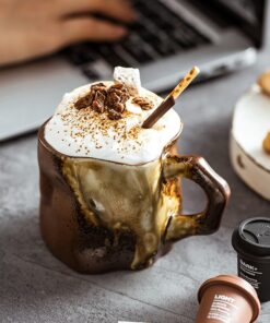 Retro Japanese Coarse Pottery Mug, Brown 300ml