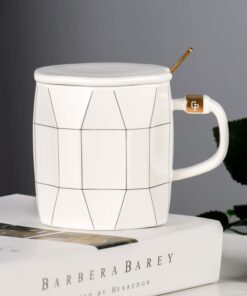 Irregular Rhomboid Lattice Grain Ceramic Mug 500ml