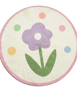 Alternative view of Floral Furry Carpet For Living Room