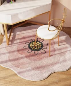 Flower Shape Rug Nordic Pink