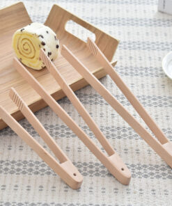 Natural Wood Pastry Clamp Multipurpose Serving Tongs