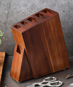 Six Hole Wooden Knife Holder Kitchen Accessories