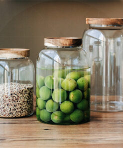 Alternative view of High Borosilicate Glass Acacia Wood Lid Glass Jar Food Airtight Storage Jar