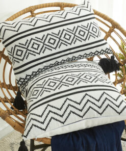 Alternative view of Nordic Chenille Jacquard Tassel Rectangle Pillow Case