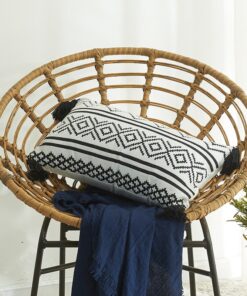 Nordic Chenille Jacquard Tassel Rectangle Pillow Case