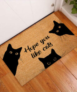Alternative view of 3D Printed Cat Black Cat Coir Pattern Print Doormat