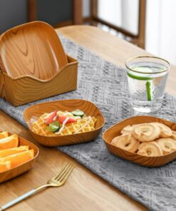 Alternative view of Imitation Wood Snack Plates Plastic Creative Square Cake Plate
