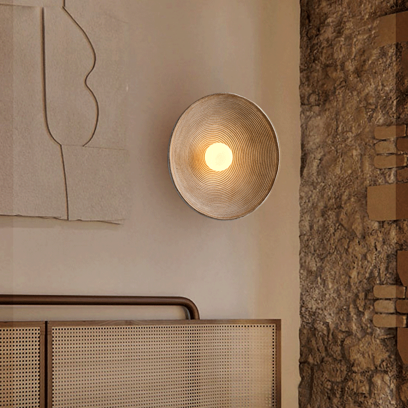 Retro Japanese Style Wall Circle Lamp - Image 3