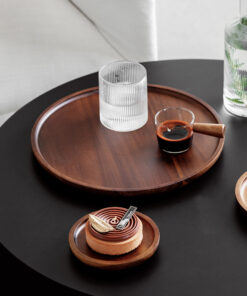 Ins Style Wooden Tray Round Japanese Tea Plate Dinner Plate